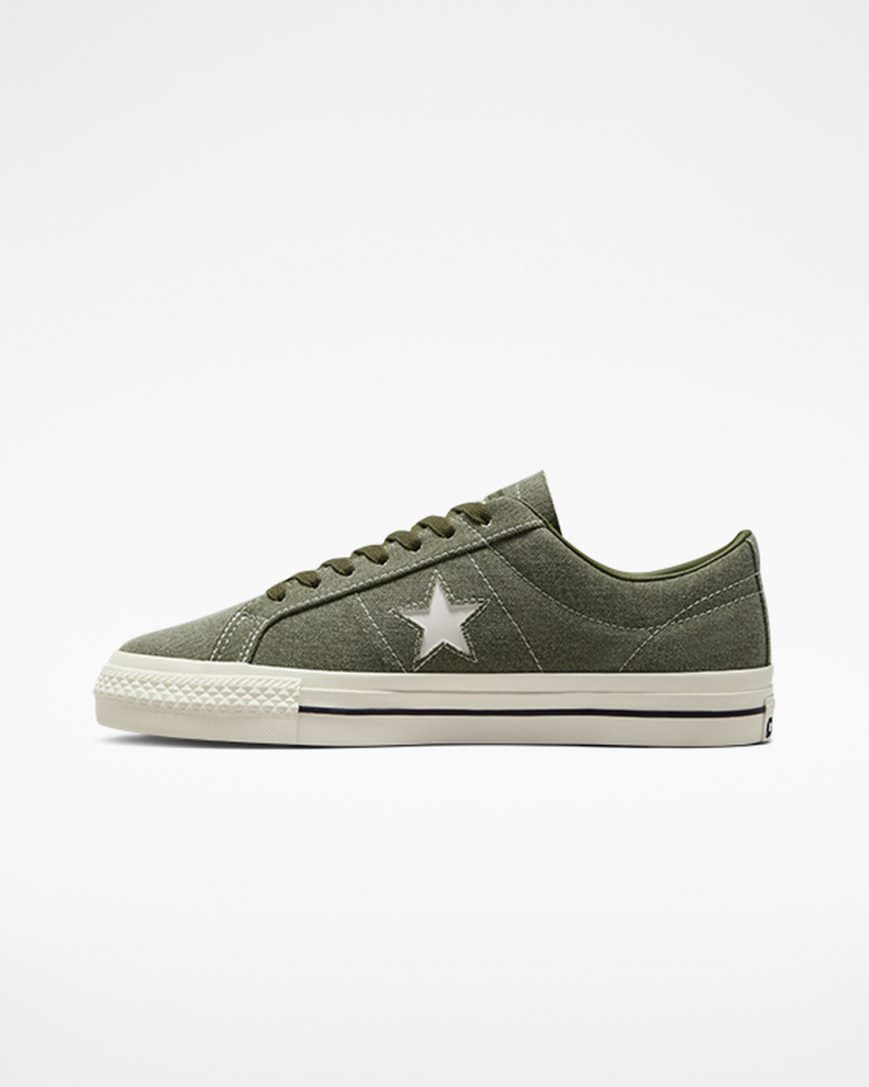 Men's Converse CONS One Star Pro Heavyweight Canvas Skate Shoes Olive / Black | AU 381CEG